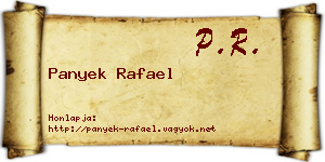 Panyek Rafael névjegykártya